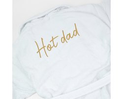 Badjas - HOGE KWALITEIT - HOT DAD - badmantel - badjas man - badjas heren - badstof - 100% katoen - huwelijk - trouw - cadeau - kado - vaderdag - verjaardag - pensioen - papa - Kerst - maat L/XL