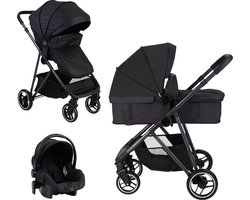X Adventure Rover Kinderwagen 3 in 1 Inclusief Autostoel, Buggy & Reisweg 0-15 Kg - Zwart