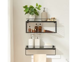 Wandplank Vik set van 2 zwart (en.casa)