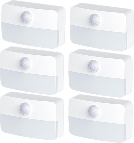 TEAMPD Nachtlampje werkt op Batterij met Bewegingssensor, 2 stuks 3 Kleuren 5 Helderheid Instelbaar Kastverlichting, AUTO/ON/OFF LED Nachtlampje voor Kinderslaapkamer, Badkamer, Hal, Trap, Keuken