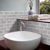 AMOYUN Peel and Stick Muurtegel Backsplash voor Badkamer Retro Zelfklevende Waterdichte Metro Rustieke Houtlook Plak op Tegels Vloeren DIY-10 x 30 cm