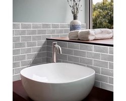 Plaktegels baksteenpatroon – Grijs – 12 stuks – Waterdicht – 15×30 cm