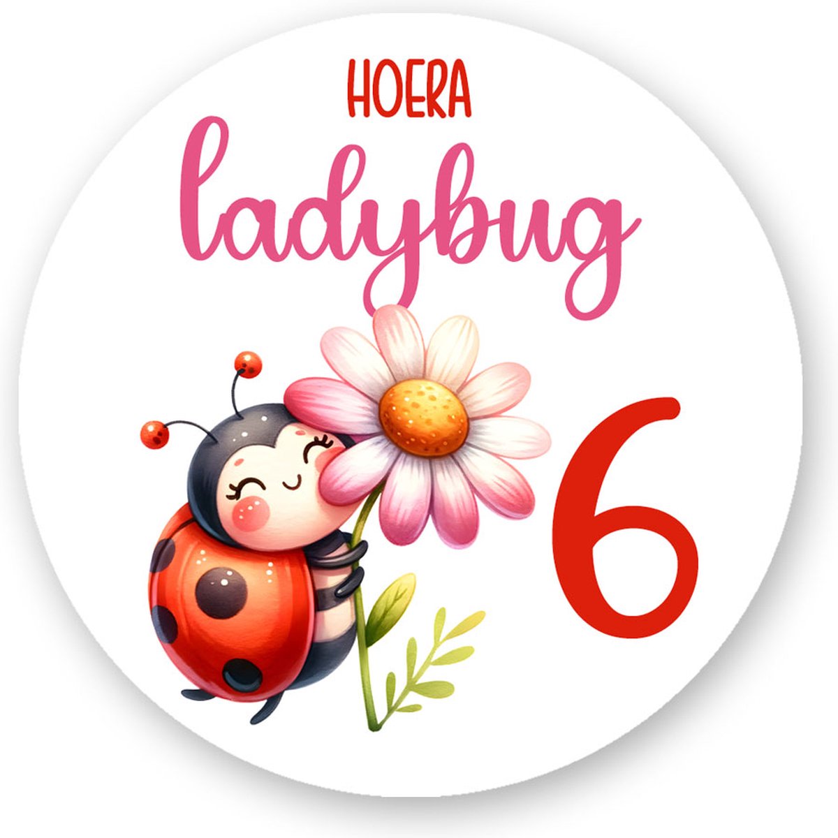 Traktatiestickers - lieveheersbeestje - Gepersonaliseerd - Sluitstickers - Kinderfeest Traktatie - Uitdelen - Uitdeeltraktatie - Traktatiestickers met naam en leeftijd
