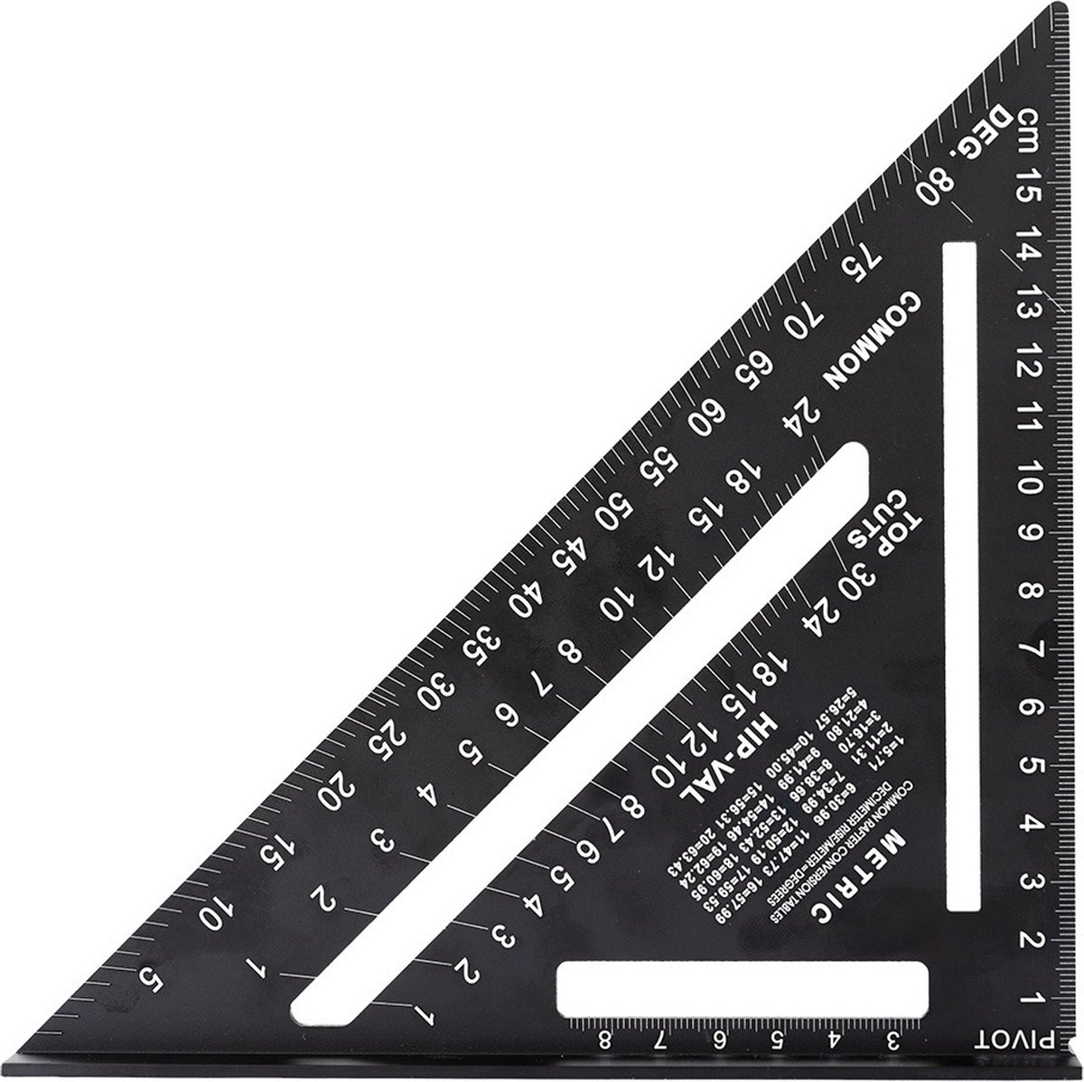 Afteken driehoek - 15cm - Zwart