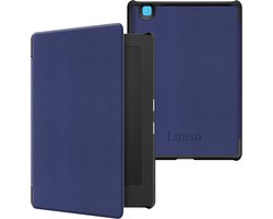 Lunso Geschikt voor Kobo Aura Edition 2 hoes (6 inch) - sleepcover - Donkerblauw