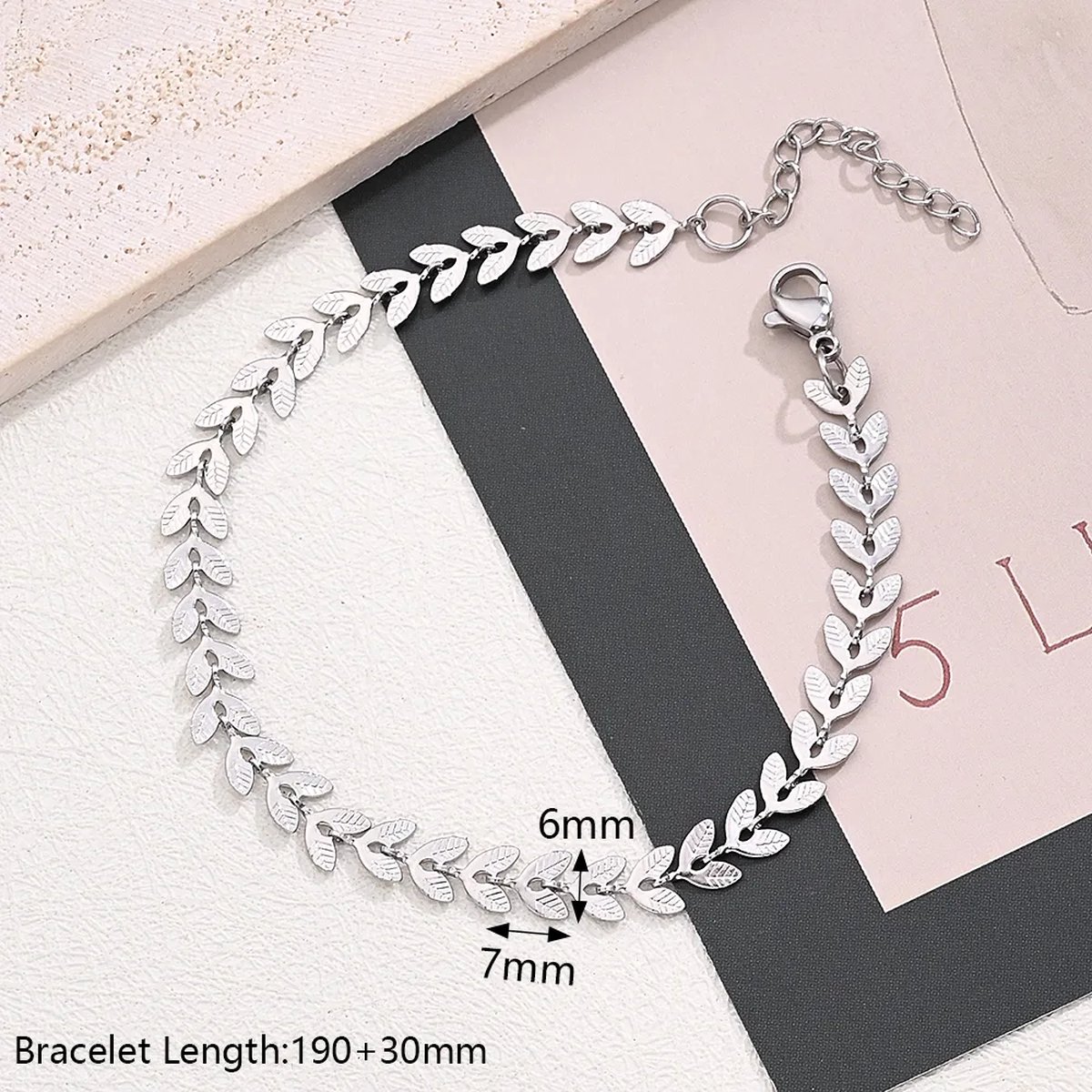 JewelGalerie - Armband - Patroon V - Zilver