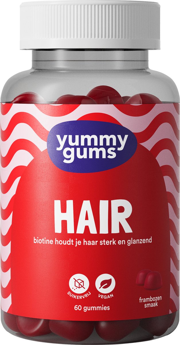 Goedkoopste Yummygums • Hair gummies • Suikervrij • Biotine haar vitamines • 60 gummies