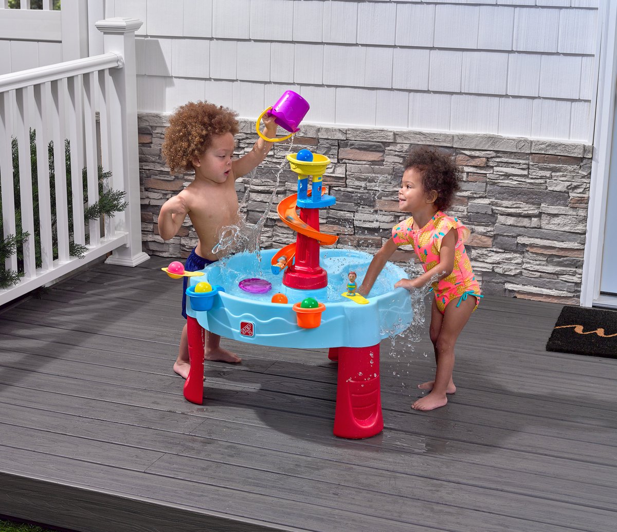 Step2 Spiral Slide Watertafel – Met 13-delige accessoireset - Waterspeelgoed voor kind - Activiteitentafel met water voor de tuin / buiten — afbeelding 7