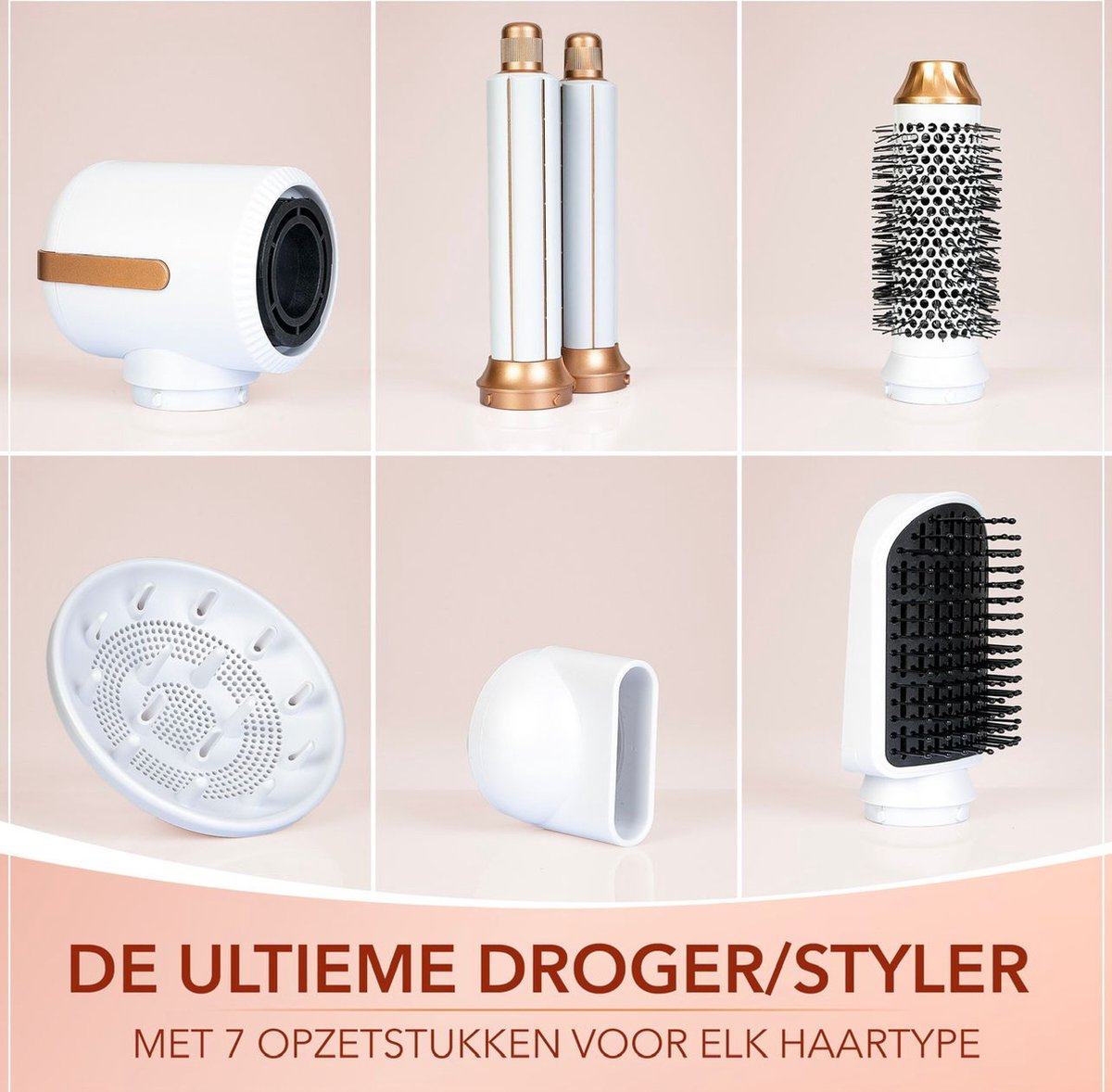 O@B Professionele 7-in-1 Airwrap Föhnborstel & Haarstijler - Haardroger Föhn met Borstel - Elektrische Haarborstel & Krultang - Multistyler Krulborstel - Magische Stijlborstel - Heteluchtborstel Haarstyler - Hairwrap Airstyler - Air Wrap Multi Styler — afbeelding 3