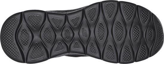 Zwarte schoenzool met golvend grip patroon.
