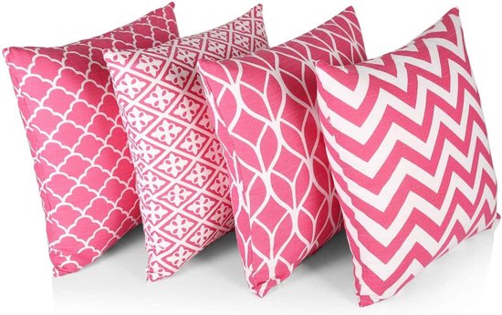 Rose Dekokissen 45x45 weiß Polyester Plüsch