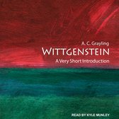 Boekomslag 'Wittgenstein: A Very Short Introduction' door A. C. Grayling, met abstracte rode en groene verfstreken.