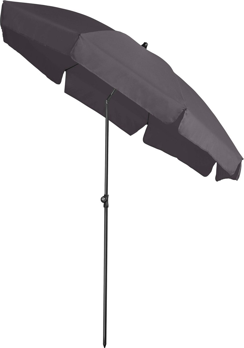 Aruba - Ø200cm - Antraciet - Volant - Kantelbaar - Verstelbare hoogte - Push-up systeem