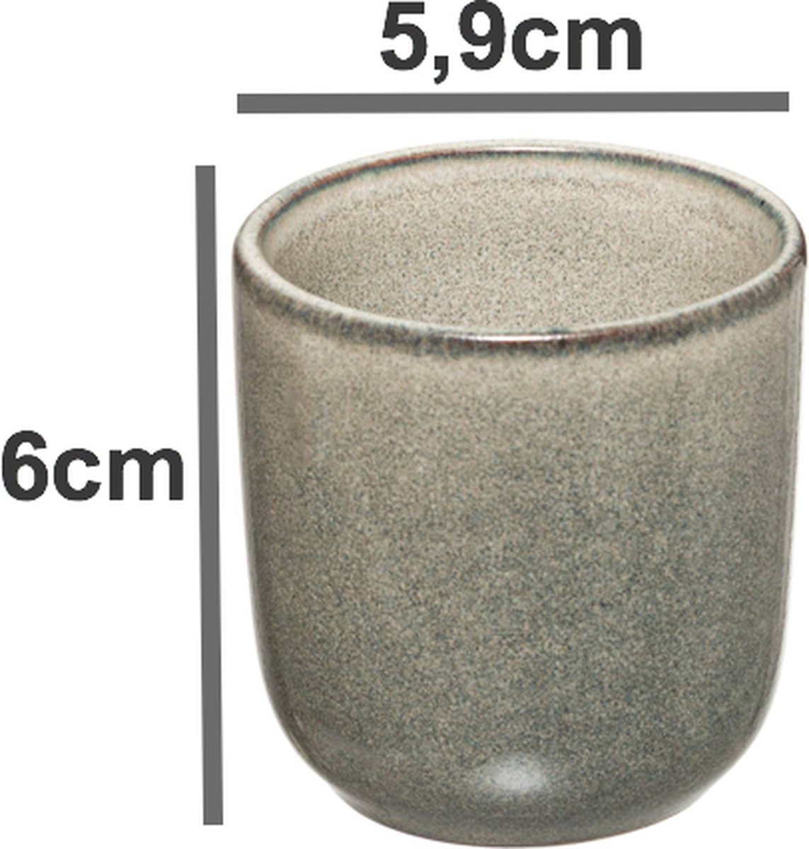 Koffiekop - 100ML - 5,9 x 6cm - Groen - Espresso kop - Aardewerk