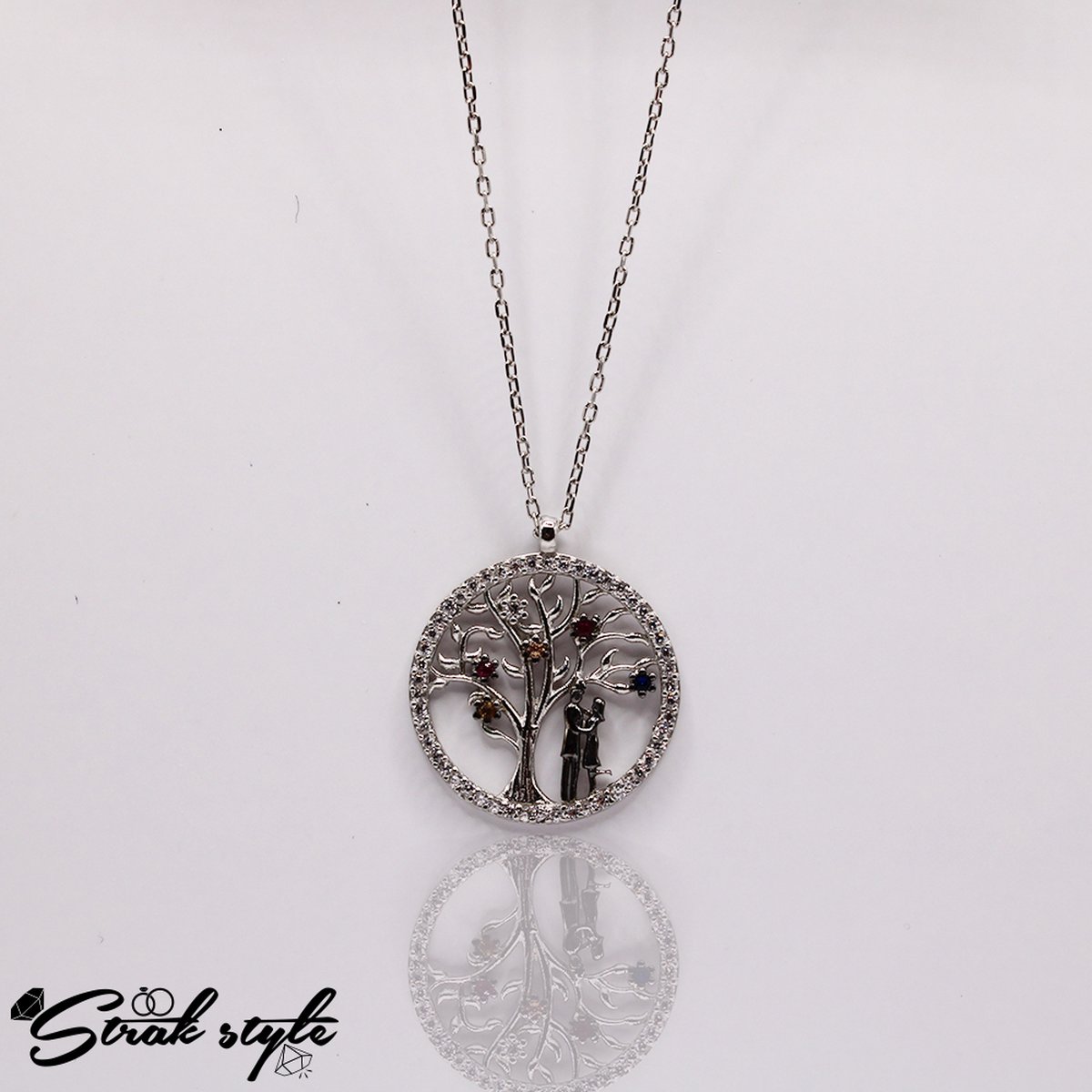 STRAKSTYLE 925 Sterling Zilveren Ketting met Boom van liefde