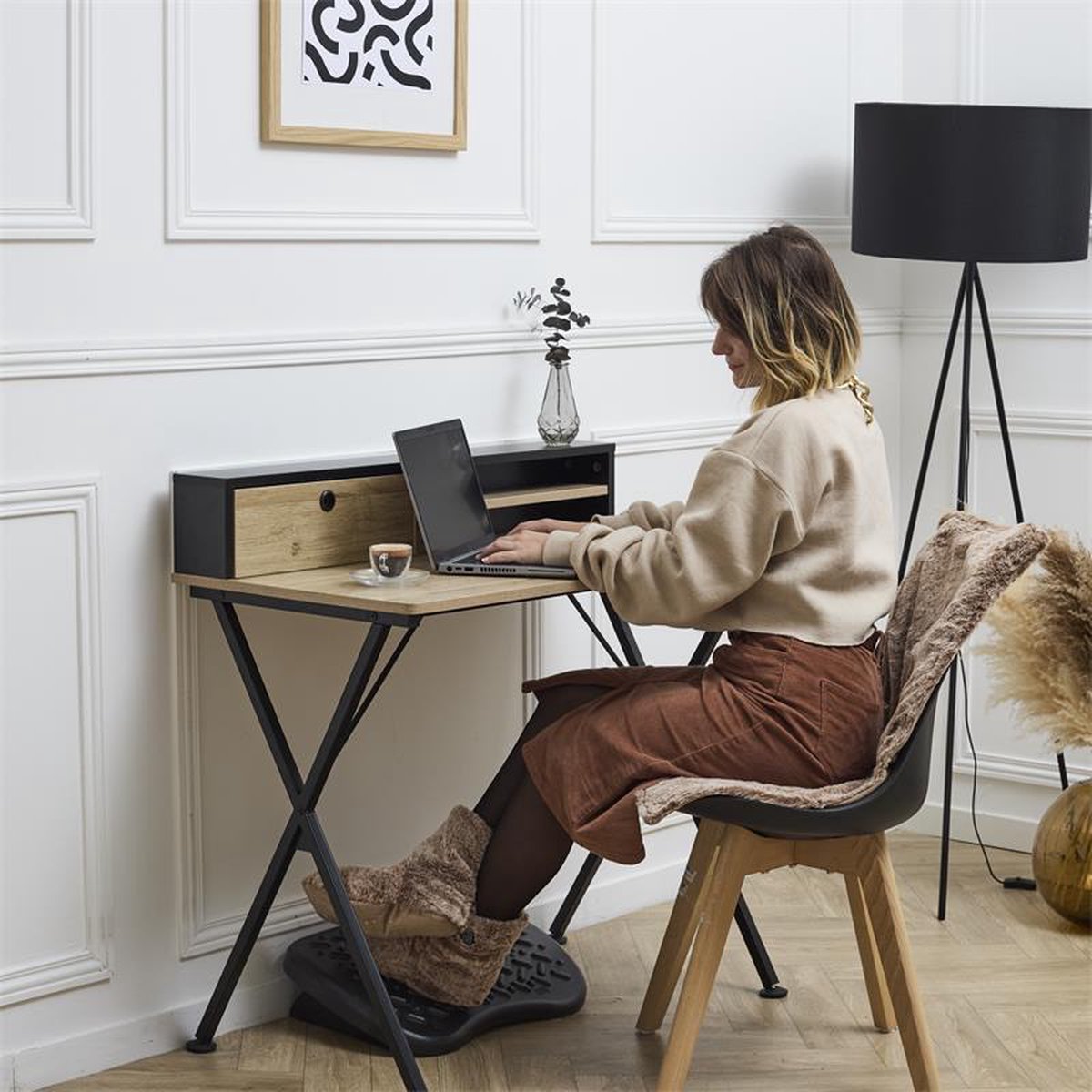 Verwarmd Stoelkleed voor Stoel met 3 Warmtestanden – Draadloos Infrarood Warmtedeken 38 x 83 cm – Bruin (inclusief powerbank) – foto 3
