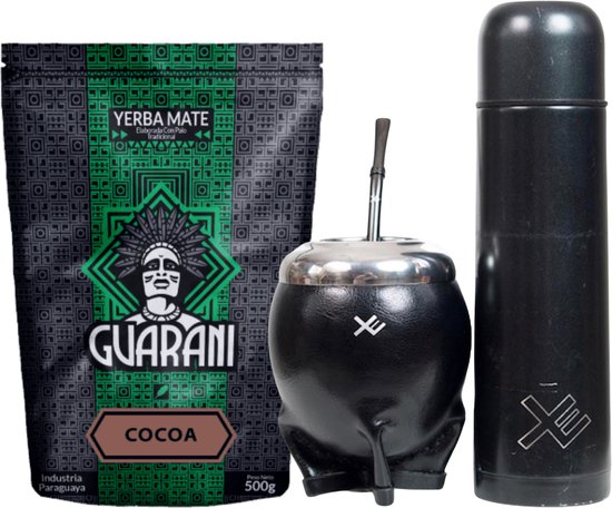 EquisMate Classic Black - Yerba Mate Cimarron Cup - Guarana - Thermo flask - Bombilla