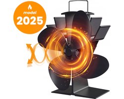 Kachelventilator voor Houtkachel – Haardventilator – Openhaard Ventilator – Openhaard Set – Energie Besparen – Kachel Accessoires – Zwart – Met E-Book