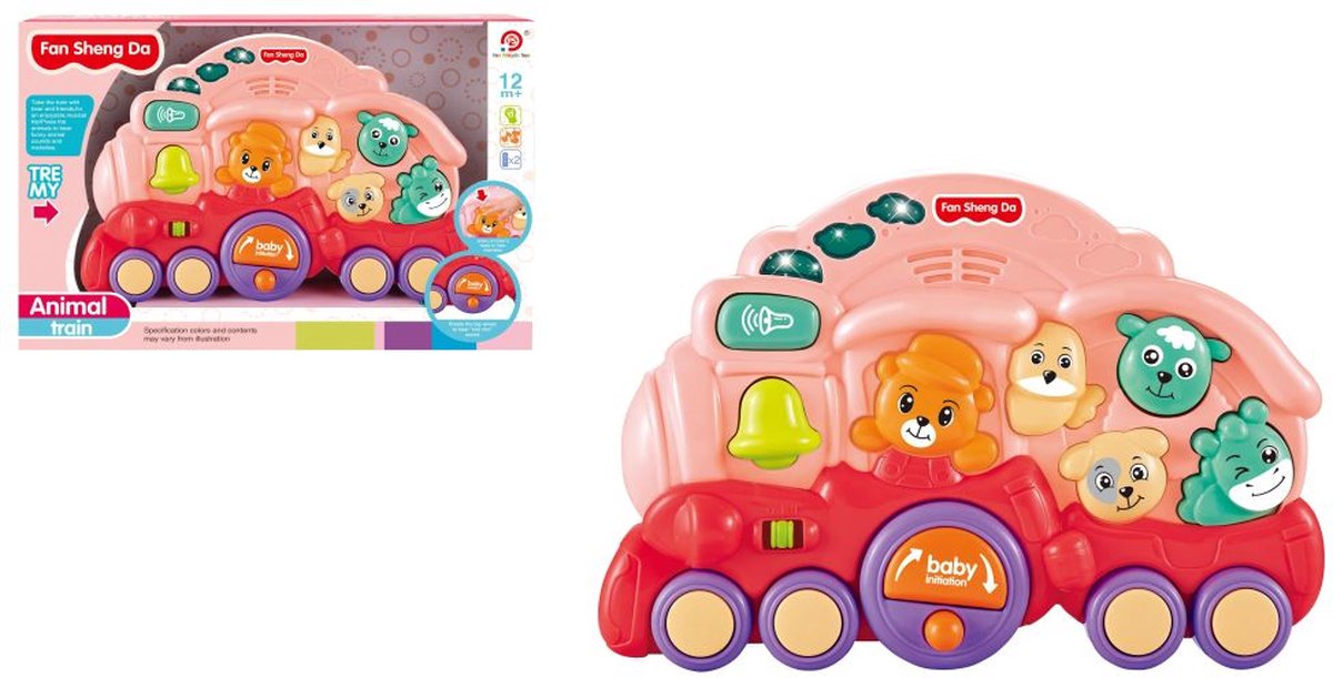 Amuuso Baby animal train+light music (pink).