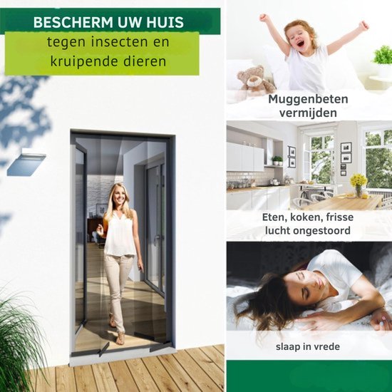 Tectake Insectenwerend Rolgordijn - 110 X 160 Cm - Wit