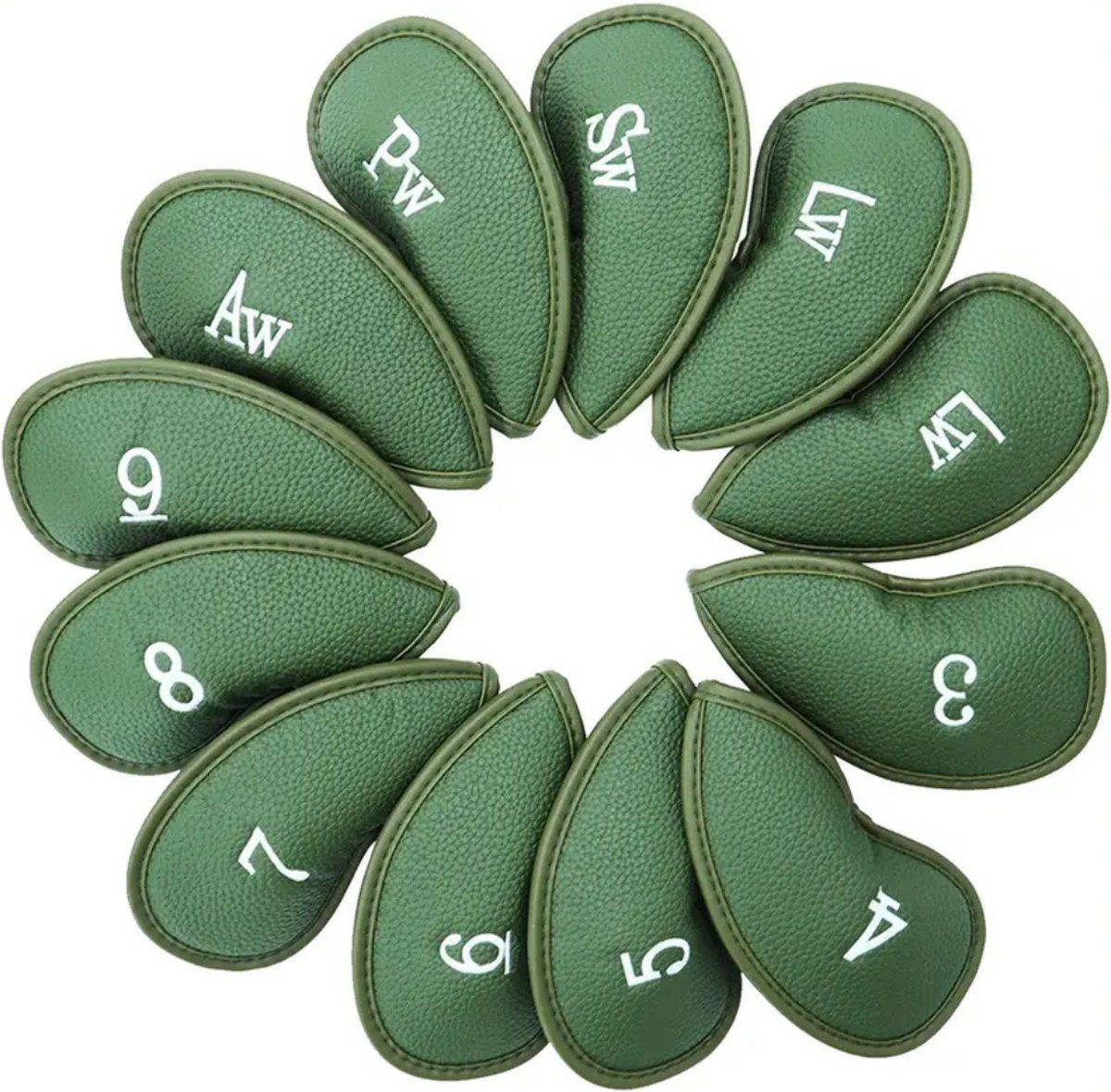 Livano Golfclub Headcover - Covers - Beschermers - Golfset - Groen - 12 Stuks