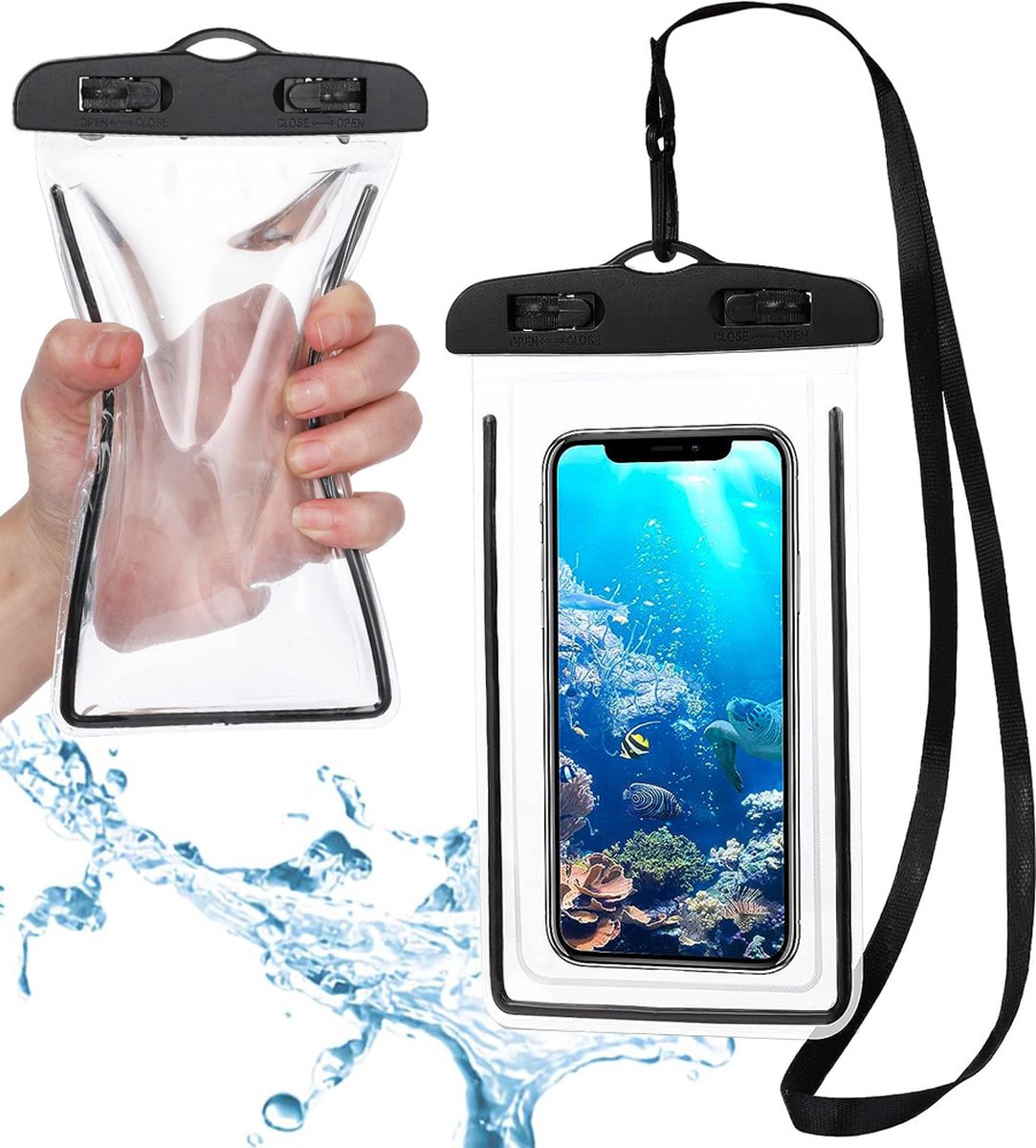 Waterdicht Hoesjes Voor Smartphones Tot Maximaal 5,5 Inch I Waterproof Hard-case I 10 Meter Onderwater