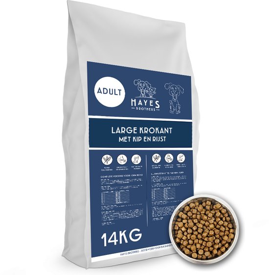 14KG Hayes Brothers Premium Adult Large Breed Hondenvoer - Krokante Hondenbrokken vol met Vitamines & Mineralen
