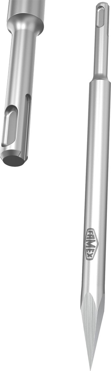 FAMEX 8326 SDS-Plus beitel, puntbeitel, hooggelegeerd staal, zeer duurzaam, ontworpen voor krachtige boorhamers, bijv. voor Bosch, Atlas Copco, Hilti, Metabo