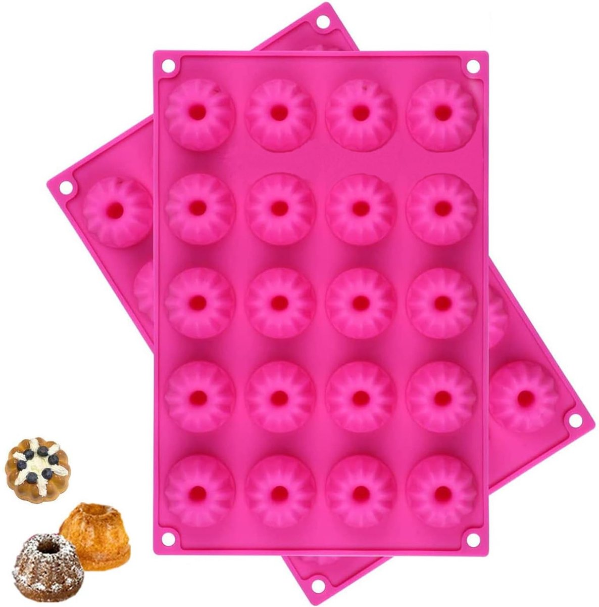 La'Moussawi ® Set van Twee Siliconen Mini Tulbandvormen voor Perfecte Cake Creaties