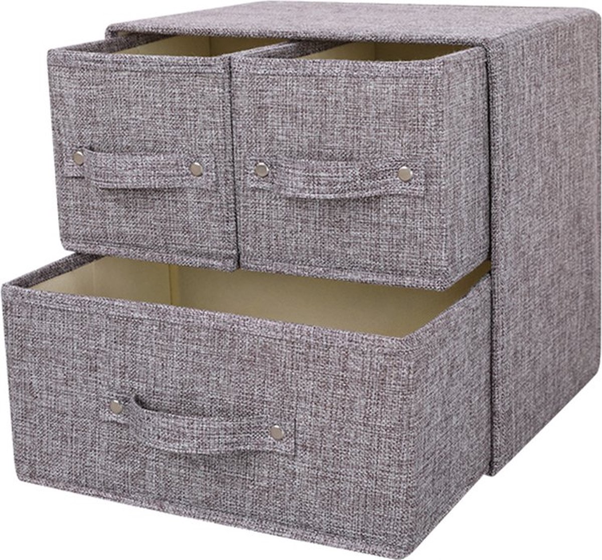 La'Moussawi ® Opvouwbare Stoff Opbergdoos met Handgreep en Deksel voor Diverse Artikelen