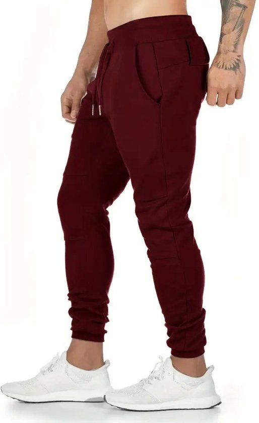 Pantalon d'entraînement Livano pour homme - Pantalon de sport - Pantalon d'entraînement long - Survêtement - Vêtements de sport - Rouge - XL