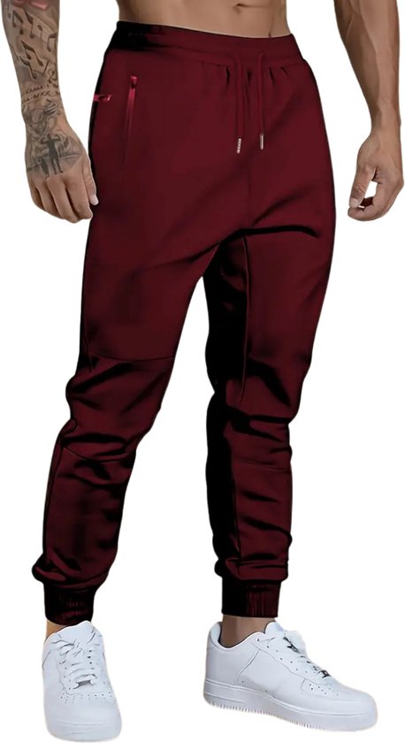 Pantalon d'entraînement Livano pour homme - Pantalon de sport - Pantalon d'entraînement long - Survêtement - Vêtements de sport - Rouge - XL