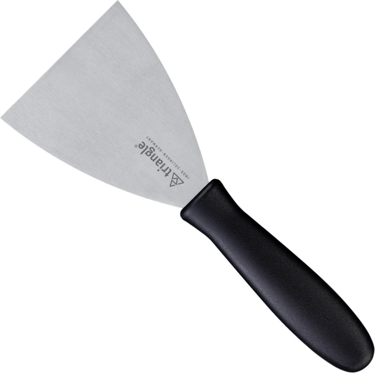 Triangle Veelzijdige bakspatel – RVS lemmet 8 cm – Ergonomisch handvat – Zwart
