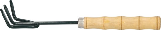 Mini hark - Tuinhark - Bladhark - Gazonhark - Tuinkrabber - Krabber - Tuingereedschap - Handgereedschap - Gereedschap voor de tuin - Donkergroen van SUM tuinaccessoires — afbeelding 3