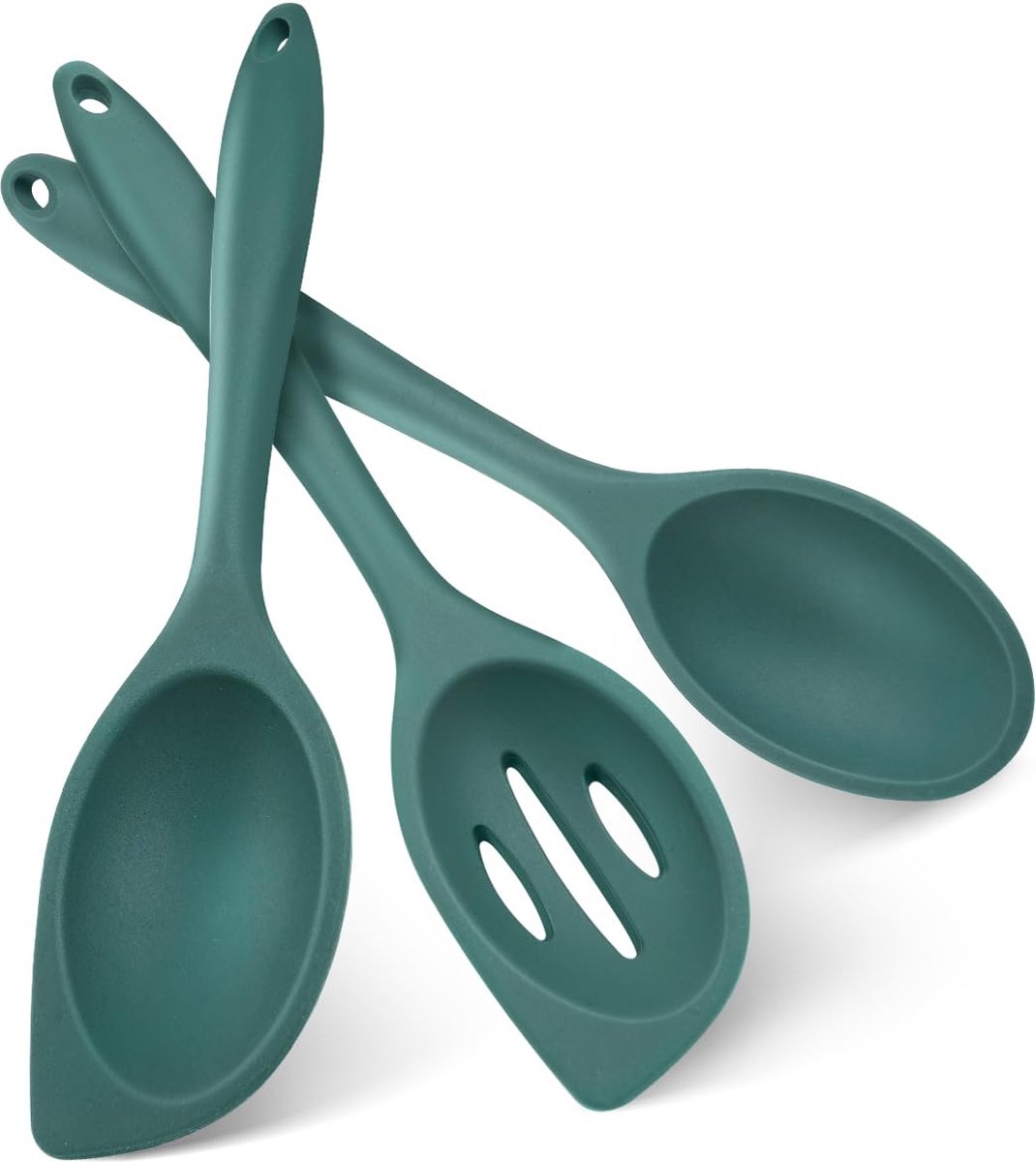 La'Moussawi ® Drie Stuks Silicone Kooklepels, 28cm Antikleef Lepels voor Keuken en Bakken