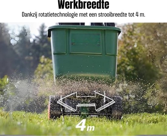 Strooiwagen - Meststofstrooier Met 12 Liter Vulvolume - Meststrooier Ook Voor Gazonmest, Kalk, Gazonzaad En Strooizout - Strooiproces Te Bedienen Via de Handgreep van Toonbank — afbeelding 2