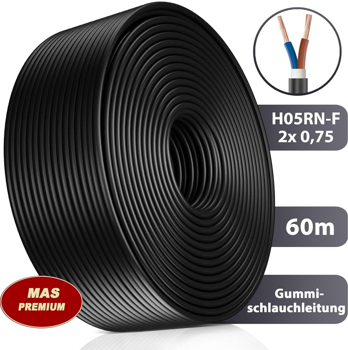Flexibele Rubberen Energiekabel H05RN-F voor Nette Installatie Binnen en Buiten