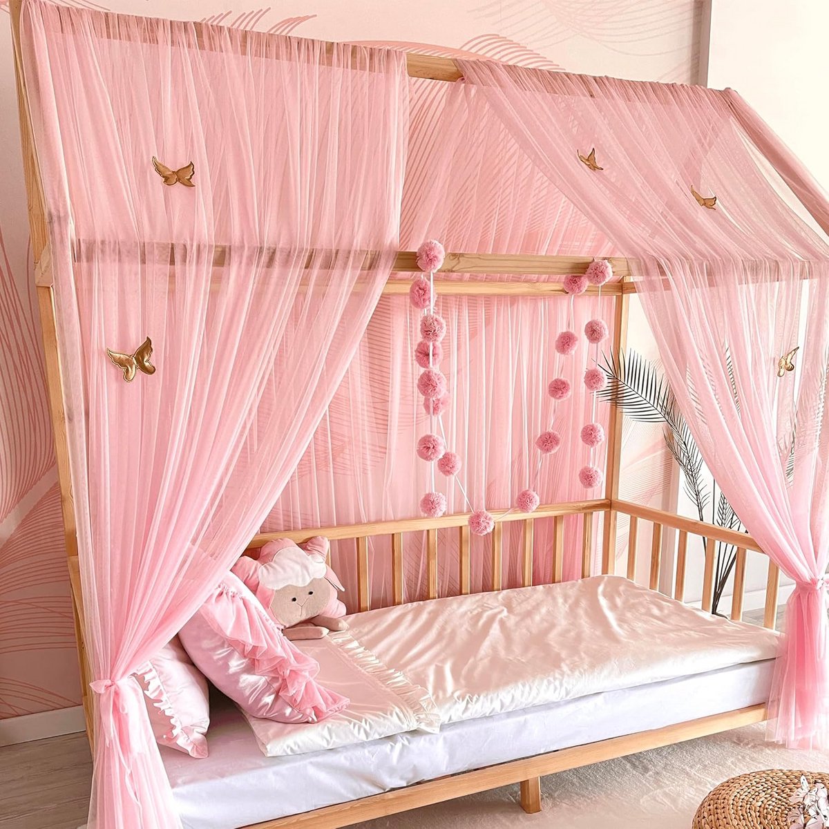 Huisbed Hemelbed Roze voor Kinderkamer