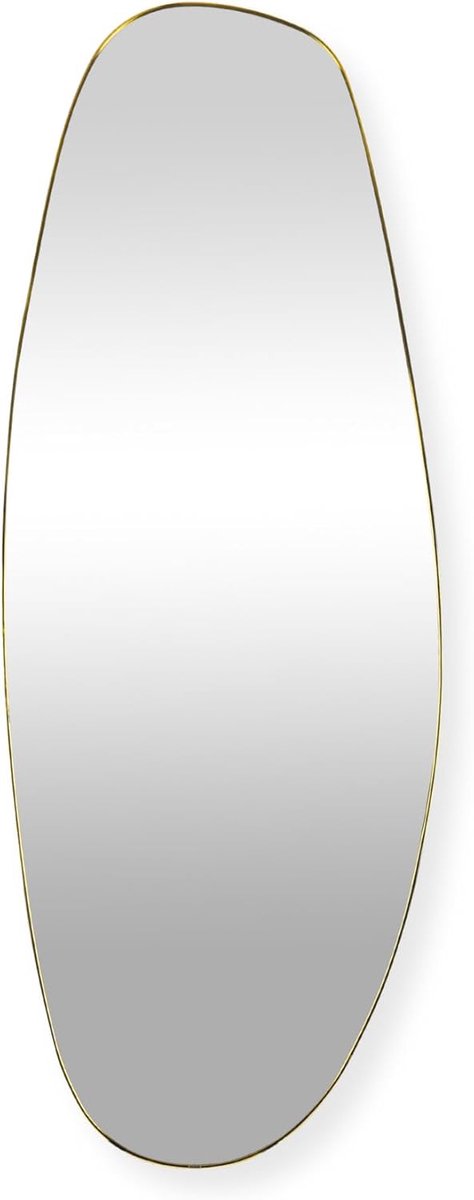 SNJY® Passpiegel - Spiegel Staand - Wandspiegel - Asymmetrisch Desgin - 160x60 cm - Goud