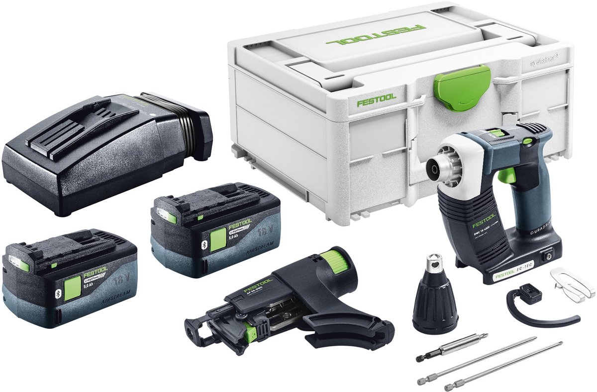 Festool DWC 18-4500 Basic accu-bouwschroevendraaier 18 V 14 Nm borstelloos + 2x accu 5,0 Ah + oplader + Systainer