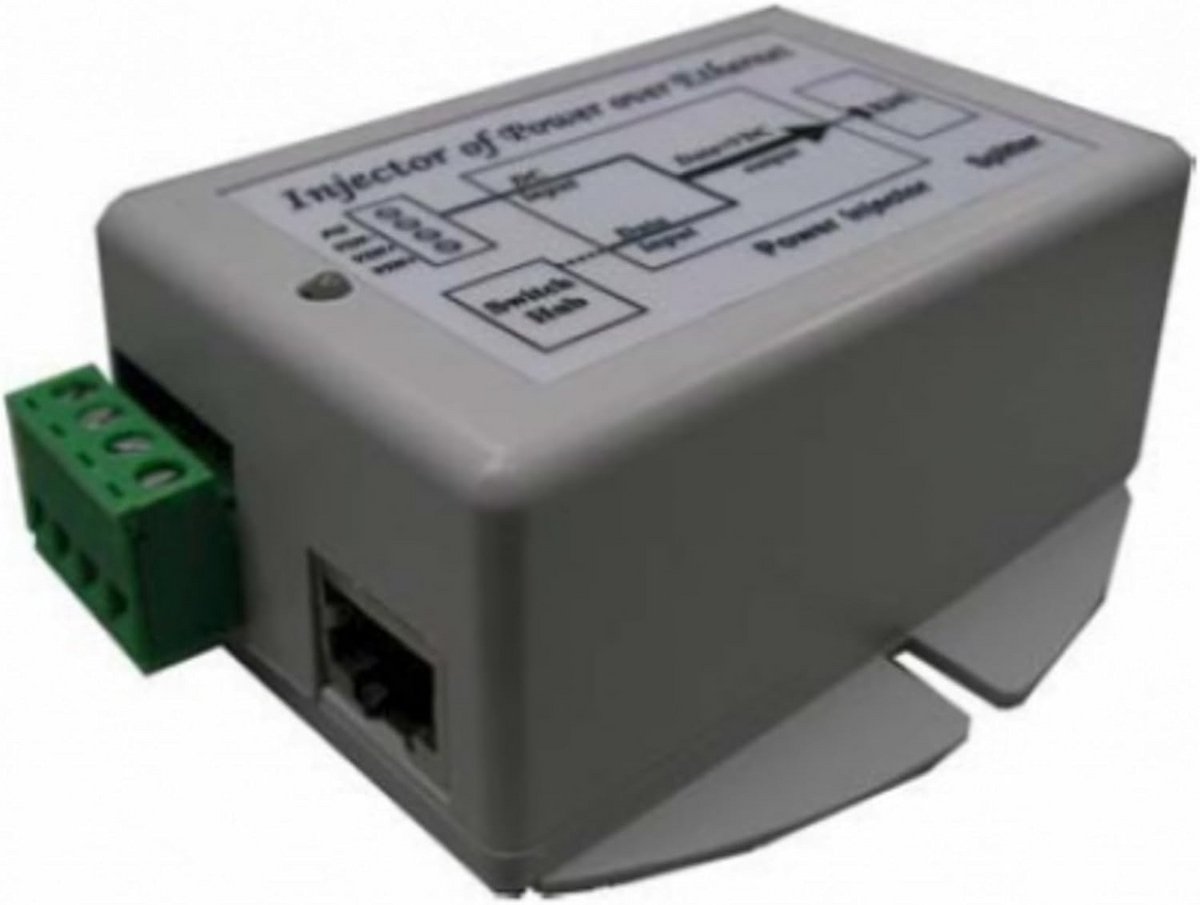 Gigabit Ethernet PoE Adapter en Injector voor 48V naar 24V DC