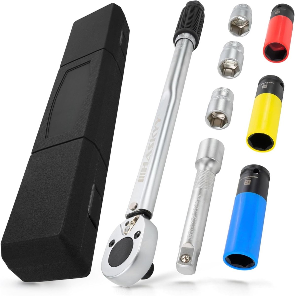 VIN® Momentsleutel Auto - Gereedschappen – 8 Delige Set - Handgereedschap – In Koffer – Omkeerbare Ratel