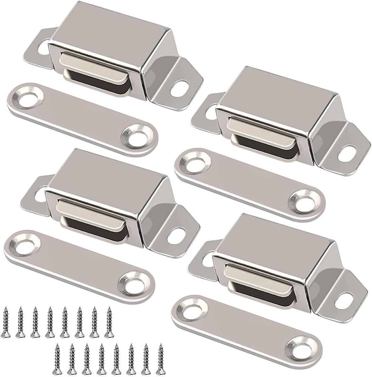 Deurmagneet - Holding Force 2.5 kg - Magneetsluiting voor Kast en Deur - Magneetsnapper - Deursluiter - Deurvanger - 4 Stuks - Zilver - van Imperatoris