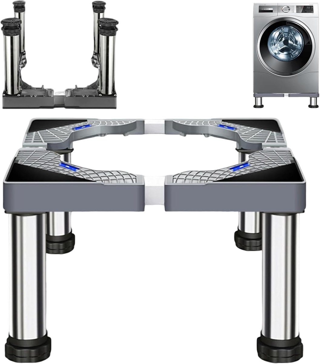 Wasmachine Verhoger - Wasmachine Opbouwmeubel - Wasmachine Sokkel - Anti Slip & Verstelbaar - Ook voor Droger, Koelkast en Vriezer - 160 Kg Draagkracht - 4 Poten - Hoogte 20,6-11,8 in - van Imperatoris