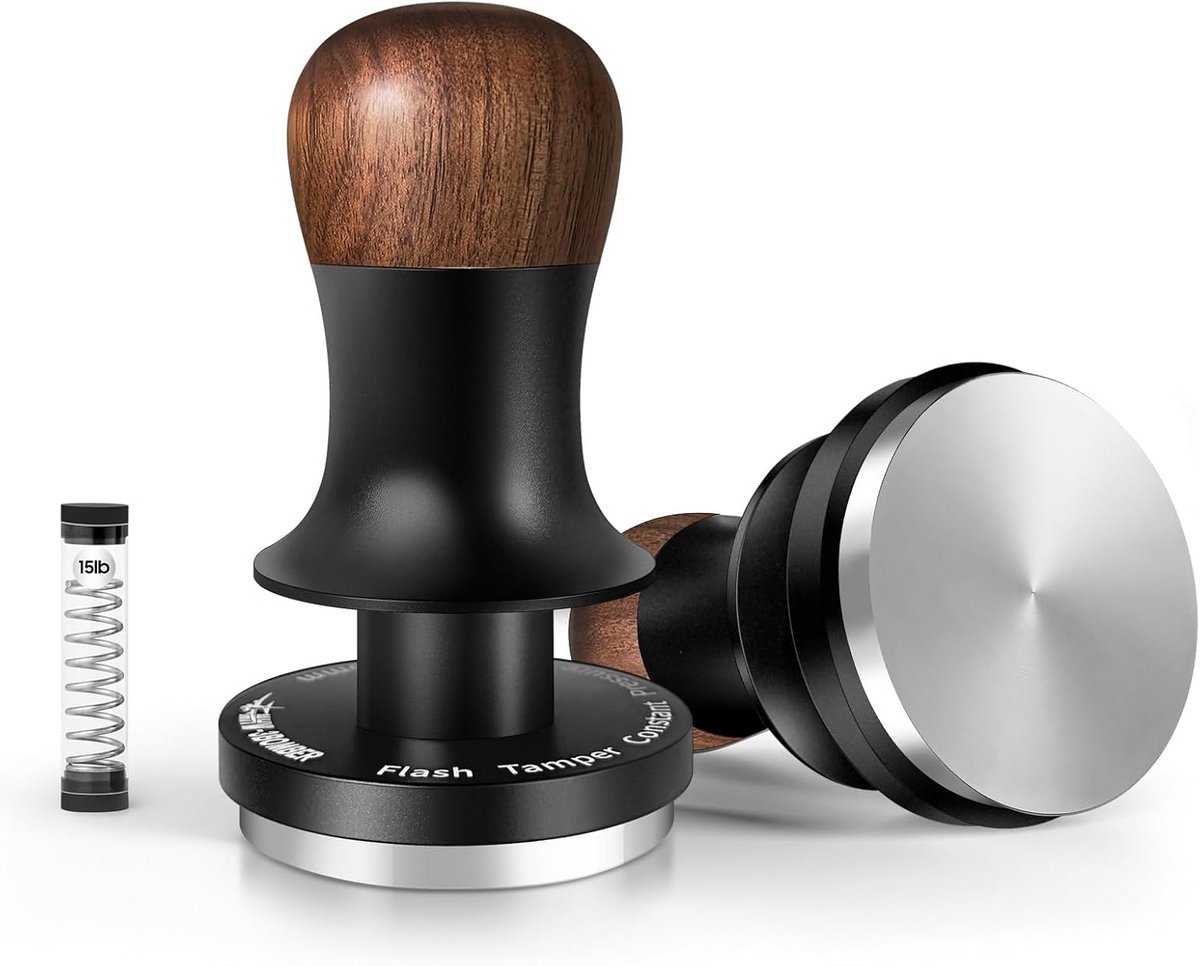 Espressotamper 58,5 mm met constante druk en geluidssignaal - 30 lb