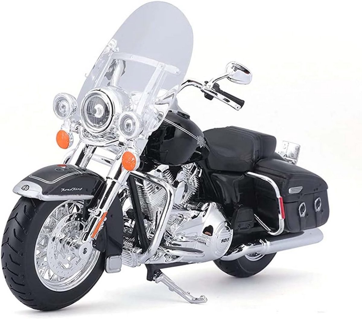 Maisto Harley-Davidson FLHRC Road King Classic 2013: Motorfiets Model 1:12 met besturing, beweegbare standaard en vrij rollende wielen, zwart (532322)