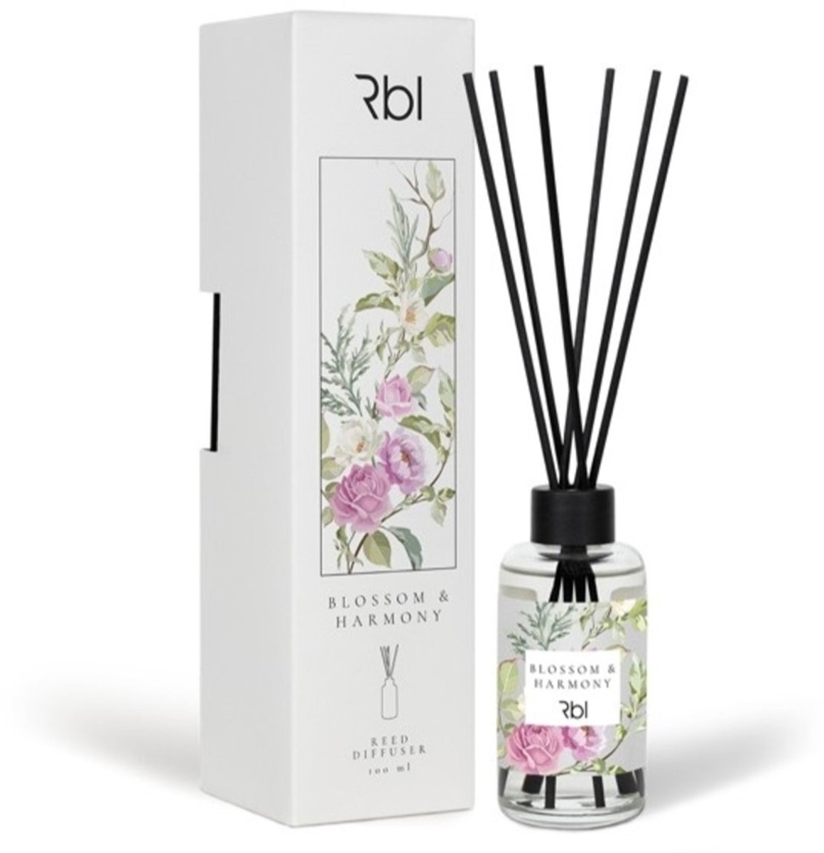 Rebul Blossom & Harmony Geurstokjes - 100 ml - Luxe Huisparfum met Bloemige Geur - Inclusief Geurstokjes