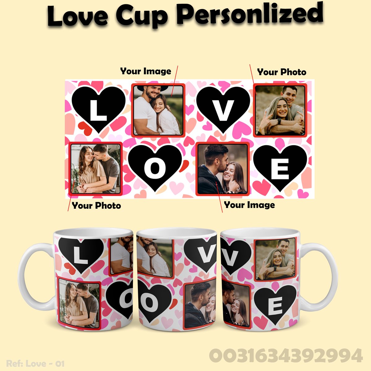 Personalized photo mug, I love you mug, Heart mug for lovers, Unique mug with photo Romantic gift mug ideal for Valentine's Day I love you heart mug photo mug love mug mug with your own photo romantic mug gift mug, unique mug