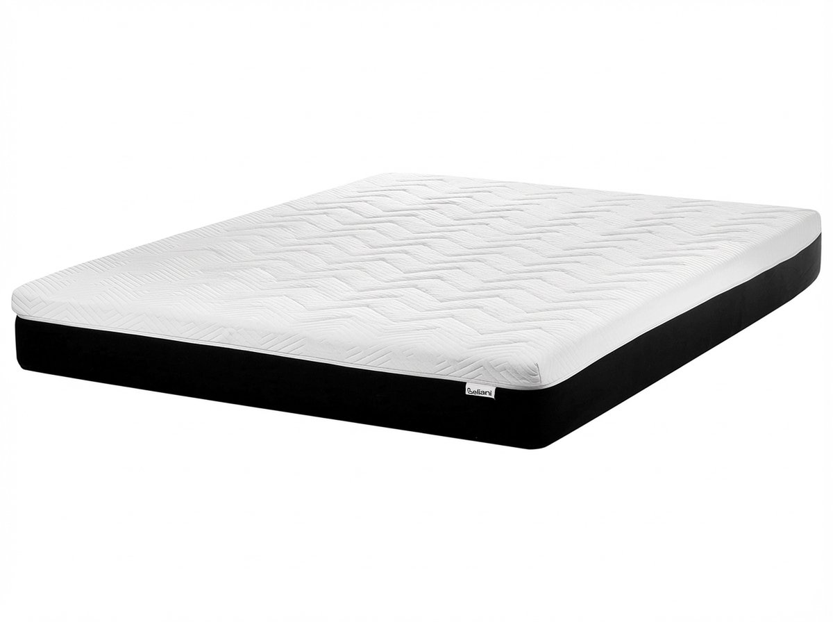 Beliani SPONGY - Schuimmatras stevig - Zwart/Wit - 180 x 200 cm - Traagschuim