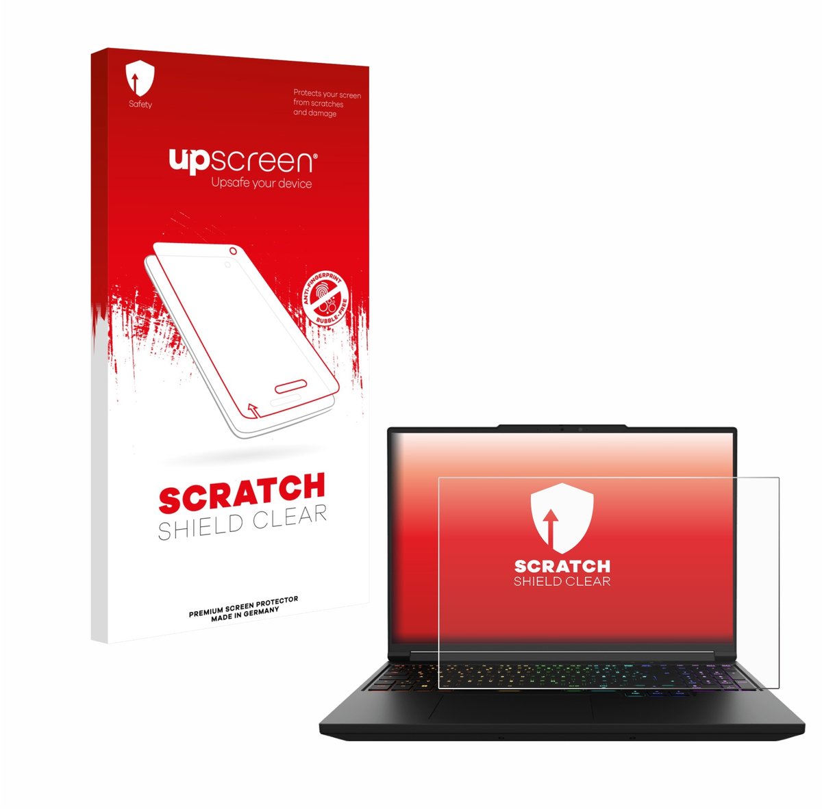 upscreen - Screenprotector voor XMG Pro 16 - Folie Beschermfolie transparant